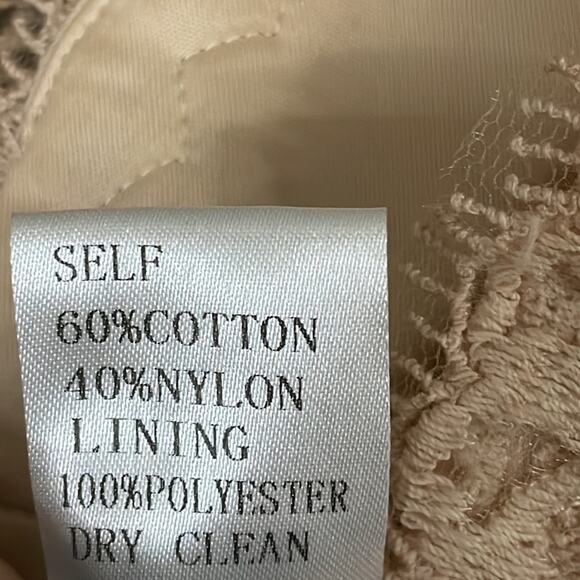 Tadashi Shoji Primrose Embroidered Lace Sheath Cocktail Dress Ivory Nude Size 6 - Picture 10 of 15